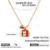 304 Stainless Steel Enamel & Rhinestone & Resin Christmas Pendant Necklaces for Women FS-WG85DFF-04-1