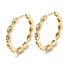 Brass Micro Pave Clear Cubic Zirconia Hoop Earrings EJEW-E295-03KCG-1