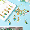 16Pcs 8 Colors Potted Plants Alloy Enamel Locking Stitch Marker HJEW-TAC0093-5