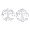 Tarnish Resistant 201 Stainless Steel Filigree Pendants STAS-S118-030P-2