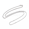 Anti-Tarnish Rhodium Plated 925 Sterling Silver Wheat Chains Necklace for Women STER-I021-03A-P-5