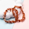 Unisex Chip Natural Carnelian/Red Agate Beaded Stretch Bracelets BJEW-S143-01-6