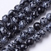 Natural Snowflake Obsidian Beads Strands G-D855-11-8mm-1
