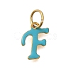 Ion Plating(IP) 304 Stainless Steel Enamel Alphabet Charms STAS-F308-02G-F-1