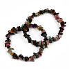 Unisex Chip Natural Multicolor Tourmaline Beaded Stretch Bracelets BJEW-S143-56-1