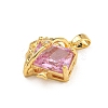 Rack Plating Brass Micro Pave Cubic Zirconia Pendants KK-U035-04G-2