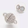 Alloy Rhinestone Magnetic Clasps with Loops RB-H116-2-N-2