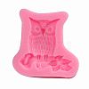 Cute Owl Design DIY Food Grade Silicone Molds AJEW-L054-24-2