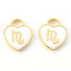 Light Gold Plated Alloy Enamel Pendants ENAM-R136-30-09-2