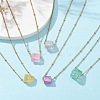 5Pcs 5 Colors Dyed Natural Quartz Polygon Pendant Necklaces NJEW-JN04491-S-2