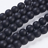 Synthetic Black Stone Bead Strands G-R345-10mm-38-1-1