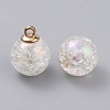 Bubblegum AB Color Transparent Crackle Acrylic  Pendants GLAA-TAC0002-D09-2