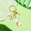 Easter Egg & Rabbit & Carrot Alloy Enamel Pendant Keychain KEYC-JKC00580-4