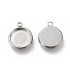 Non-Tarnish 304 Stainless Steel Pendant Cabochon Settings STAS-I162-01D-P-3