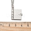 304 Stainless Steel Book Pendant Necklaces for Women LS-NJEW-U037-01A-P-5
