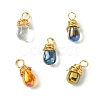 Wire Wrapped Electroplate Glass Pendant PALLOY-JF02469-1