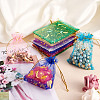 100Pcs 10 Colors Star & Moon Printed Organza Gift Bags OP-YS0001-02A-7