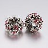 Tibetan Style Alloy Rhinestone European Beads PALLOY-F200-04D-2