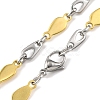 201 Stainless Steel Teardrop Links Chain Necklace NJEW-F22-39R-GP-2