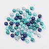 Carribean Blue Mix Pearlized Glass Pearl Beads HY-X006-8mm-03-2