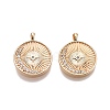 Brass Micro Pave Clear Cubic Zirconia Pendants KK-C005-07G-2