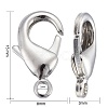 Platinum Brass Lobster Claw Clasps X-KK-903-N-NF-4