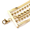 304 Stainless Steel Chains Multi-strand Bracelet for Women BJEW-G674-01A-G-4