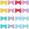 16Pcs 8 Colors Bowknot Silicone Focal Beads SIL-SZ0001-37-1