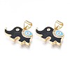 Brass Micro Pave Clear Cubic Zirconia Pendants ZIRC-N039-207-3