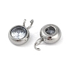 304 Stainless Steel Micro Pave Cubic Zirconia Charms STAS-Z094-02P-01-2