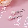 Pearl Earrings with Cubic Zirconia White Freshwater Shell Pearl Dangle Hook Earrings Stud Round Ball Drop Hoop Earrings Brass Jewelry Gift for Women JE1097B-3
