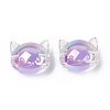 UV Plating Rainbow Iridescent Acrylic Beads OACR-H015-05-3