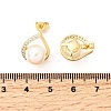Teardrop Brass Micro Pave Clear Cubic Zirconia Stud Earrings EJEW-C154-04G-5