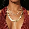 Iron Crystal Rhinestone Chain Double Layer Necklaces for Women WGBAFBD-01-4