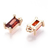 Brass Cubic Zirconia Charms X1-KK-S350-367O-2