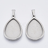 Tarnish Resistant 201 Stainless Steel Pendant Cabochon Settings X-STAS-R101-01-1