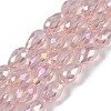 Transparent Electroplate Glass Beads Strands EGLA-N013-T8mm-B18-1