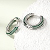 Brass Micro Pave Cubic Zirconia Hoop Earrings KK-CBA8324-24P-01-2