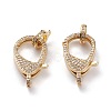 Brass Micro Pave Clear Cubic Zirconia Lobster Claw Clasps KK-C100-43G-G-2