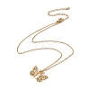 Initial Letter with Butterfly Pendant Necklace NJEW-C026-01G-B-2