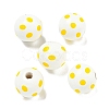 Printed Wood European Beads WOOD-G022-18B-1