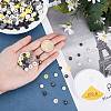Flat Round Handmade Polymer Clay Beads CLAY-AR0001-21-3