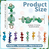48Pcs 8 Styles Natural & Synthetic Chip Gemstone Beaded Connector Charms PALLOY-GO00057-2