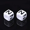 Acrylic Horizontal Hole Letter Beads X-PL37C9129-Z-2