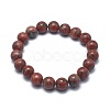 Natural Sesame Jasper/Kiwi Jasper Bead Stretch Bracelets BJEW-K212-B-037-2