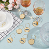 Acrylic Flat Round Wine Glass Charms AJEW-AB00115-4