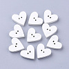 2-Hole Spray Painted Wooden Buttons BUTT-T007-019-1