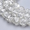 Spray Painted Crackle Glass Beads Strands CCG-Q001-8mm-01-3