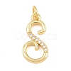 Brass Micro Pave Clear Cubic Zirconia Pendants CU-CBA7939-01S-G-1