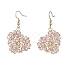 Heart Glass Dangle Earrings EJEW-MZ00639-01-2
